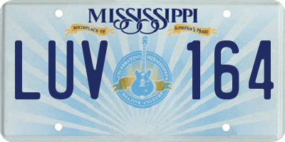 MS license plate LUV164