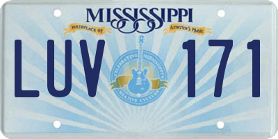 MS license plate LUV171