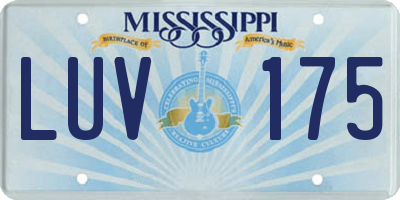 MS license plate LUV175
