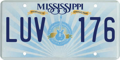 MS license plate LUV176