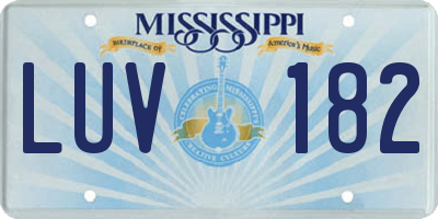 MS license plate LUV182