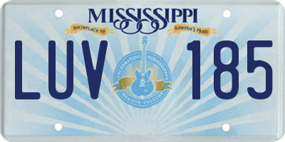 MS license plate LUV185