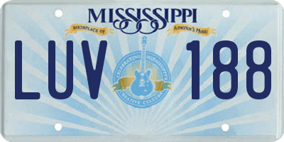 MS license plate LUV188