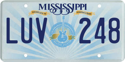 MS license plate LUV248