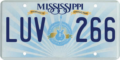 MS license plate LUV266