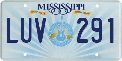 MS license plate LUV291