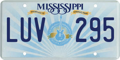 MS license plate LUV295