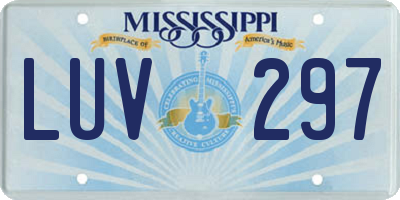 MS license plate LUV297