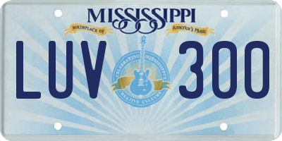 MS license plate LUV300