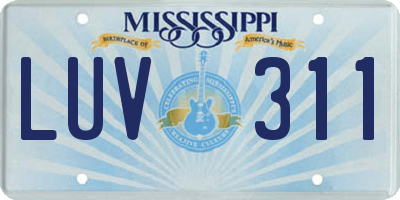 MS license plate LUV311