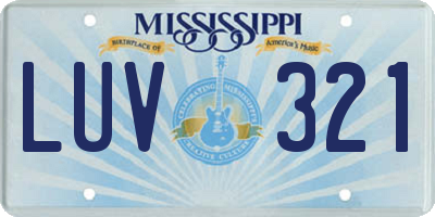 MS license plate LUV321