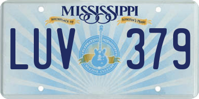 MS license plate LUV379