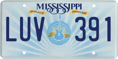 MS license plate LUV391