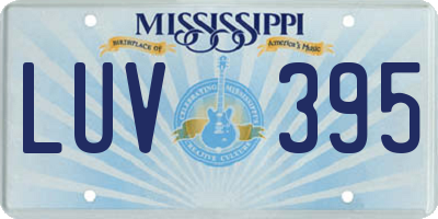 MS license plate LUV395
