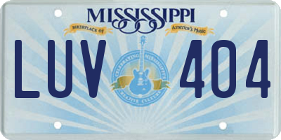 MS license plate LUV404
