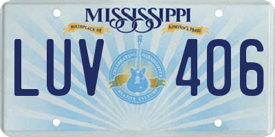 MS license plate LUV406