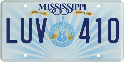 MS license plate LUV410