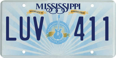 MS license plate LUV411