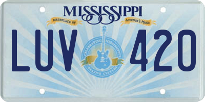 MS license plate LUV420