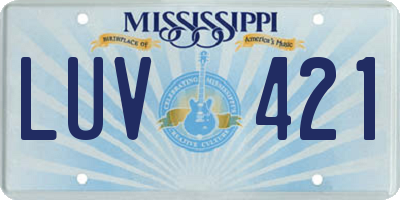 MS license plate LUV421