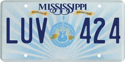 MS license plate LUV424