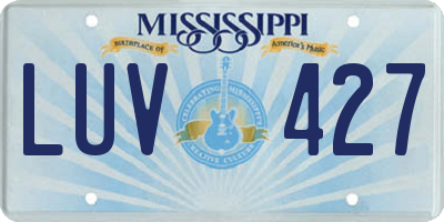 MS license plate LUV427