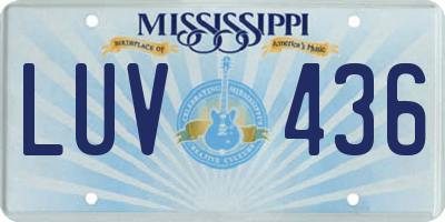 MS license plate LUV436