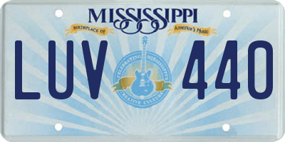 MS license plate LUV440