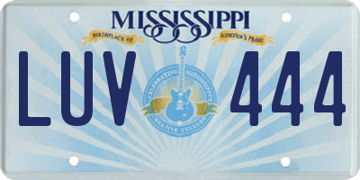 MS license plate LUV444