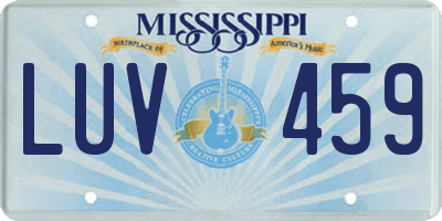 MS license plate LUV459