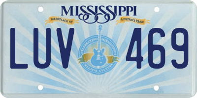 MS license plate LUV469
