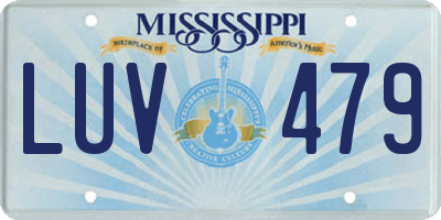MS license plate LUV479