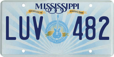 MS license plate LUV482