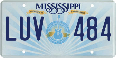 MS license plate LUV484