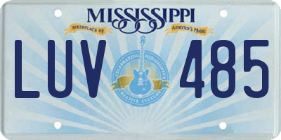 MS license plate LUV485