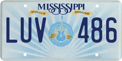 MS license plate LUV486