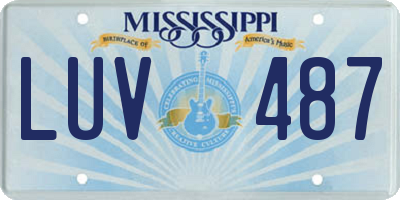 MS license plate LUV487