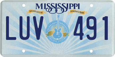 MS license plate LUV491
