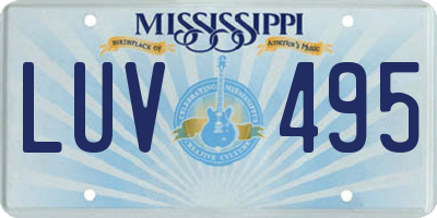 MS license plate LUV495