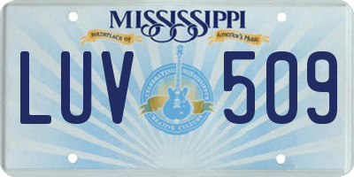 MS license plate LUV509