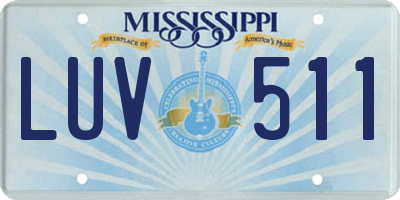 MS license plate LUV511