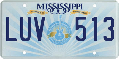 MS license plate LUV513