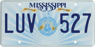 MS license plate LUV527