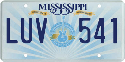 MS license plate LUV541