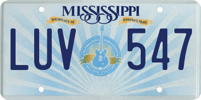 MS license plate LUV547