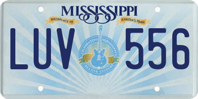 MS license plate LUV556