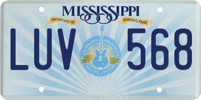 MS license plate LUV568