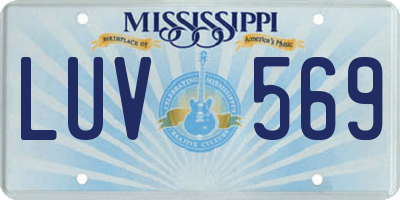 MS license plate LUV569