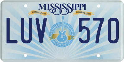 MS license plate LUV570