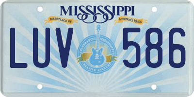MS license plate LUV586